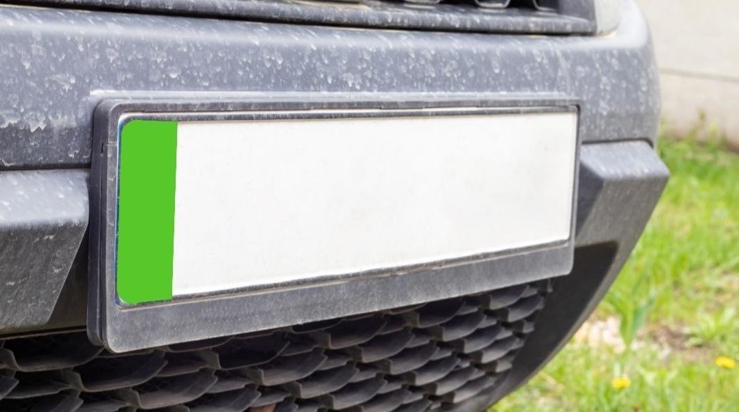 green band on number plates